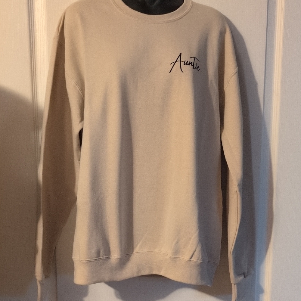 Auntie Crew Neck Pullover Sweatshirt